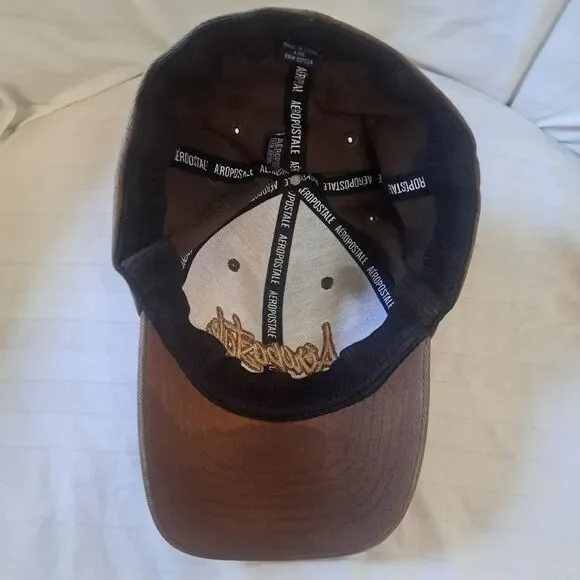 Aeropostale A87 Fitted Brown Hat Baseball Cap L XL Beige Khaki Embroidered LOGO - Picture 9 of 16